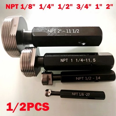 1/2Pcs Steel NPT 1/8'' 1/4'' 1/2'' 3/4'' 1'' 2'' Taper Pipe Plug Thread Gage Gauge NEW
