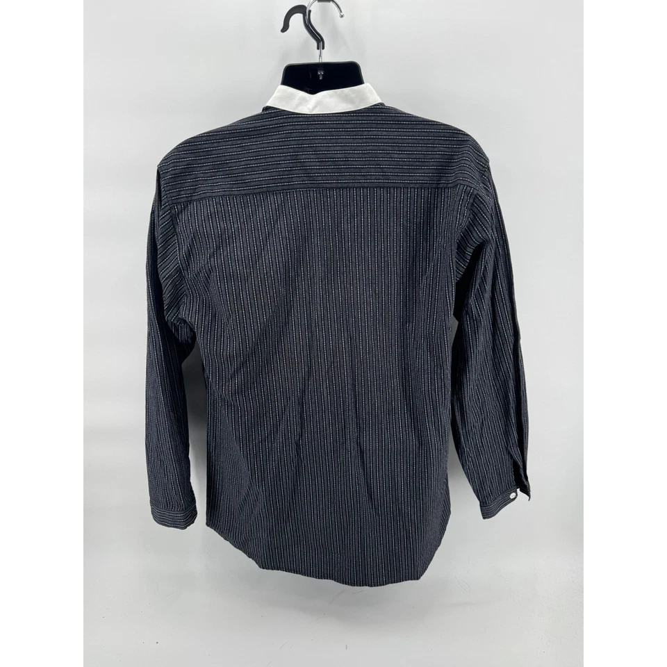 Wah Maker границы одежды мужской в полоску длинным рукавом группы воротник рубашка Sz большой - Изображение 3 из 4