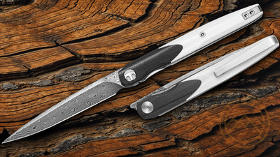 Bestech Knives Bestechman Lanza Folding Knife 3½ Damascus Steel Blade G10 Handle