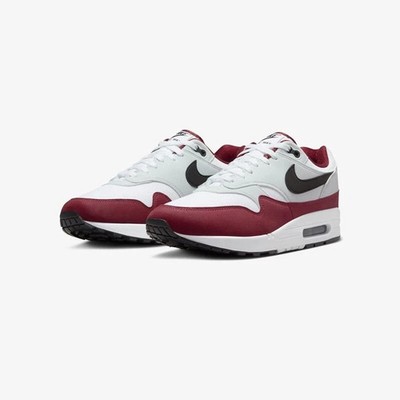 Nike Air Max 1 Men's Size 9.5 White/Black-Dark Team Red FD9082-106 Fast Shipping
