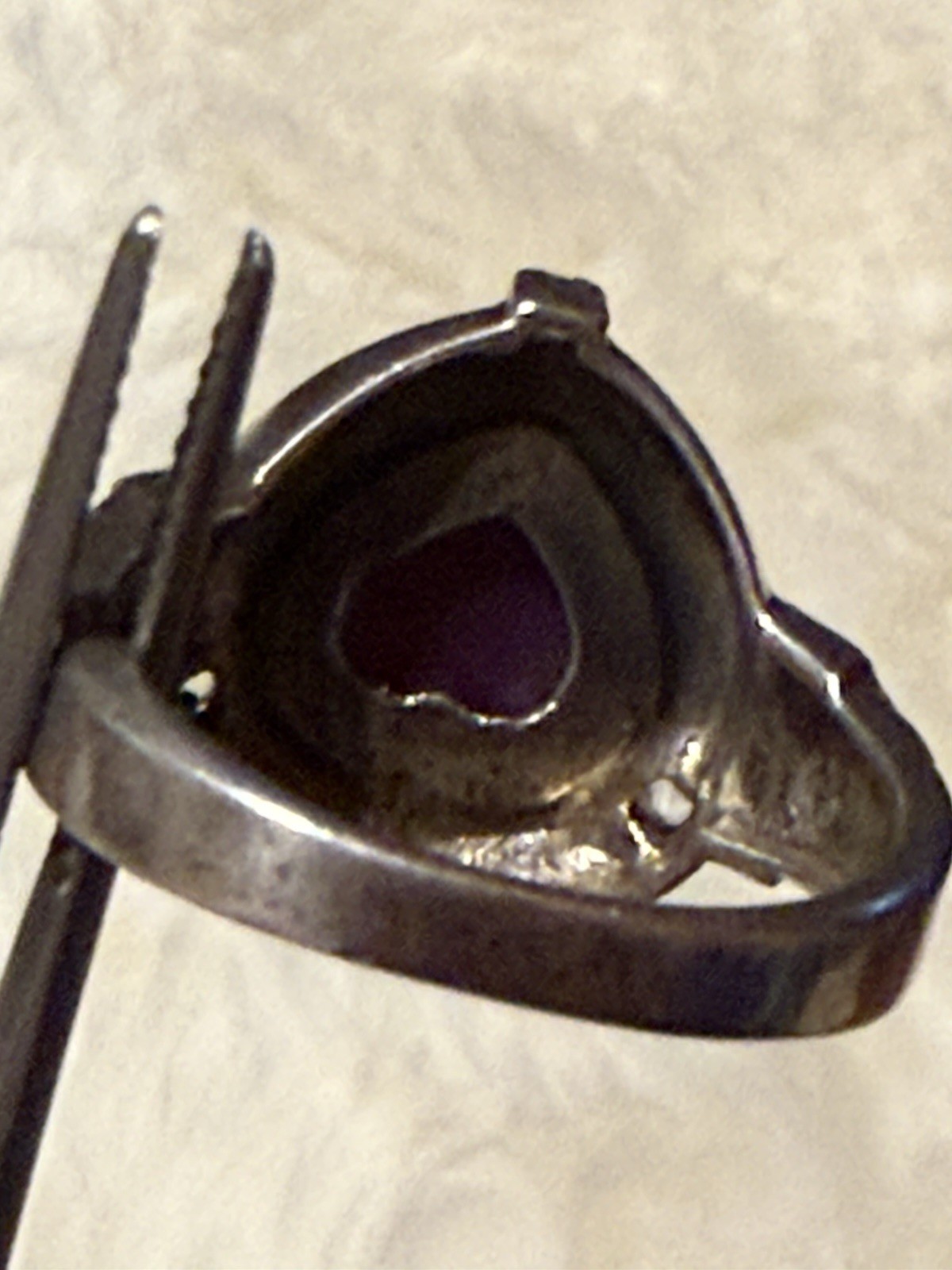 Cabochon Ruby Heart Shaped Ring Diamond Accents S… - image 8