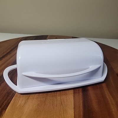 Butterie The Butter Dish Kitchen Concepts White Flip Top Dish Plastic Retro