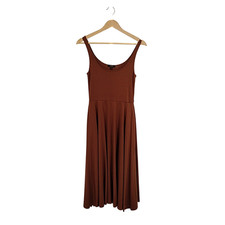 Quince Women Tencel Jersey Fit & Flare Dress Brown Basic Sleeveless S