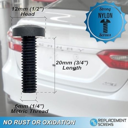 Replacement Screws M6 Nylon License Plate Screws - Compatible with  Size: 20mm - Picture 2 of 5