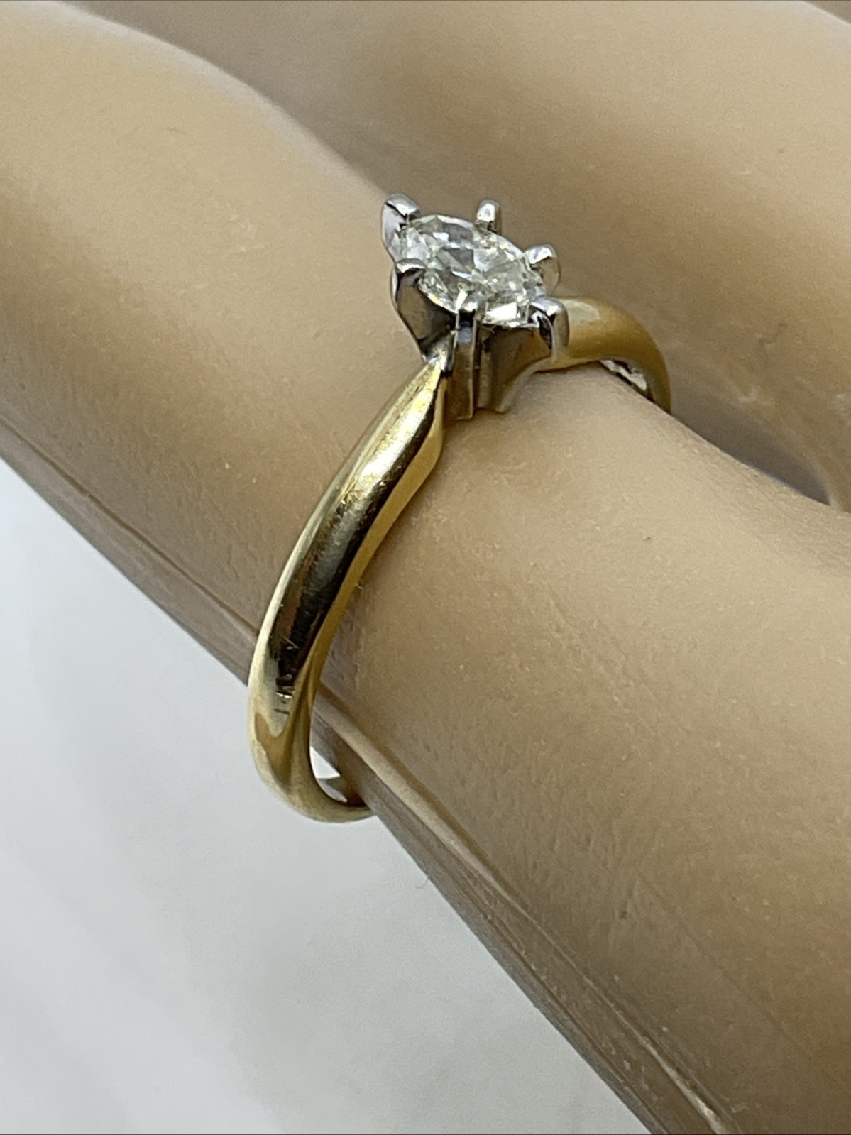 BEAUTIFUL Engagement Ring Solid 14K Two Tone Gold… - image 5