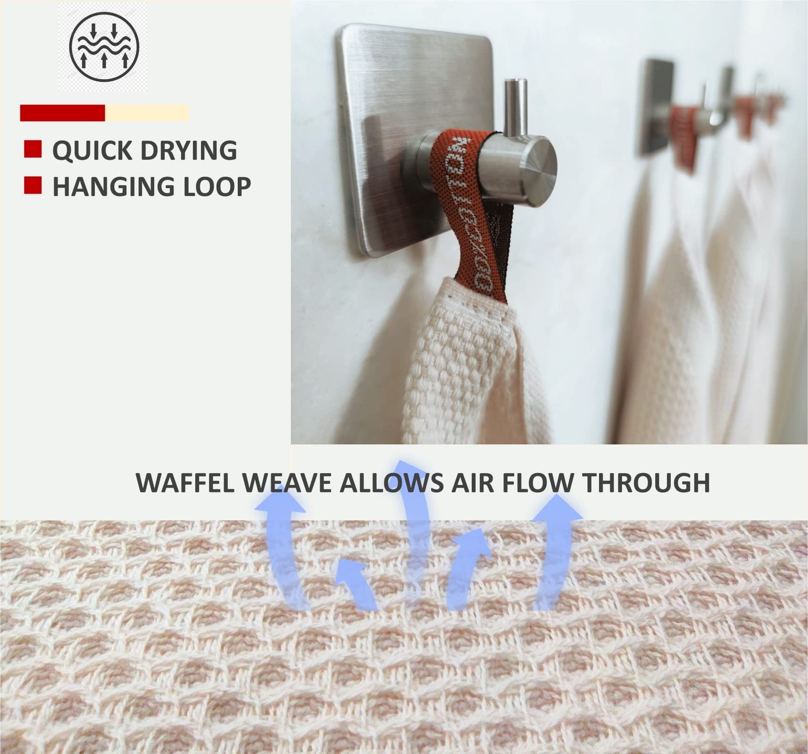 New Kitchen Towels 100 Cotton Waffle Weave Dish Towel for Cleaning Drying Dishes thumbnail 4