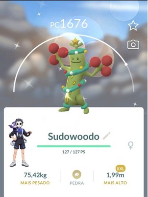 Shiny Sudowoodo XXL Winter Attire Pokemon Go - T- 20k Or 1M Stardust 