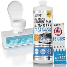 RV Black Tank Treatment Toilet Chemicals - 16 Treatments Waste Digester for