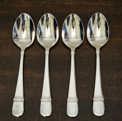 4 Oneida Stainless Glossy ASTRAGAL Serving Spoons 8 1/2'' Tablespoons 18/10 NEW