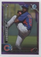 2016 Bowman Chrome Purple Refractor 176/250 Carl Edwards Jr #46 Rookie RC 0q1p