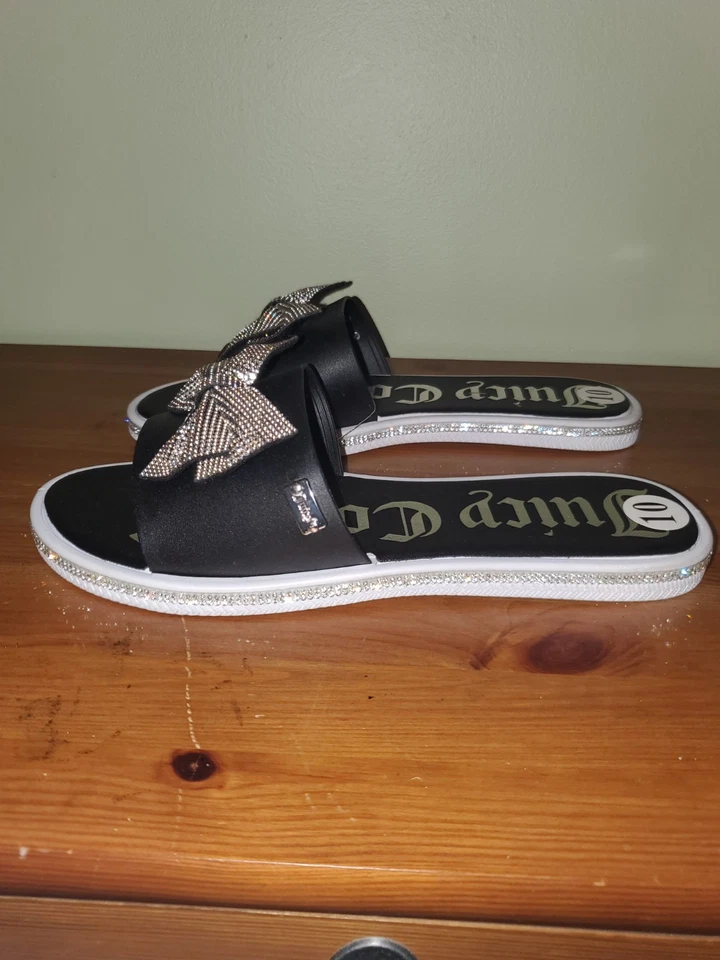 Sandalias Juicy Couture negras con lazo de estrás Yolox 10 M negras blancas brillantes verano Foto 3 de 4