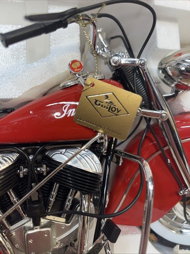 1948 Indian Chief 348 Die-Cast Motorcycle Guiloy 1:6 Scale - Red - #16227 Open - Picture 10 of 13