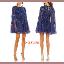 Nwd Mac Duggal [ 0 ] 5917 High Neck Embellished Trapeze Dress Cobalt Blue S1344