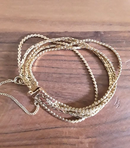 Vintage HOBE Bracelet Multichain Signed Costume Jewelry