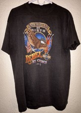 Vintage 1987 Harley Davidson 3D Emblem Rebel By Choice Eagle Size Large