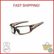 Uvex by Honeywell Hypershock Safety Glasses, Brown Frame with Clear Lens & Hydro