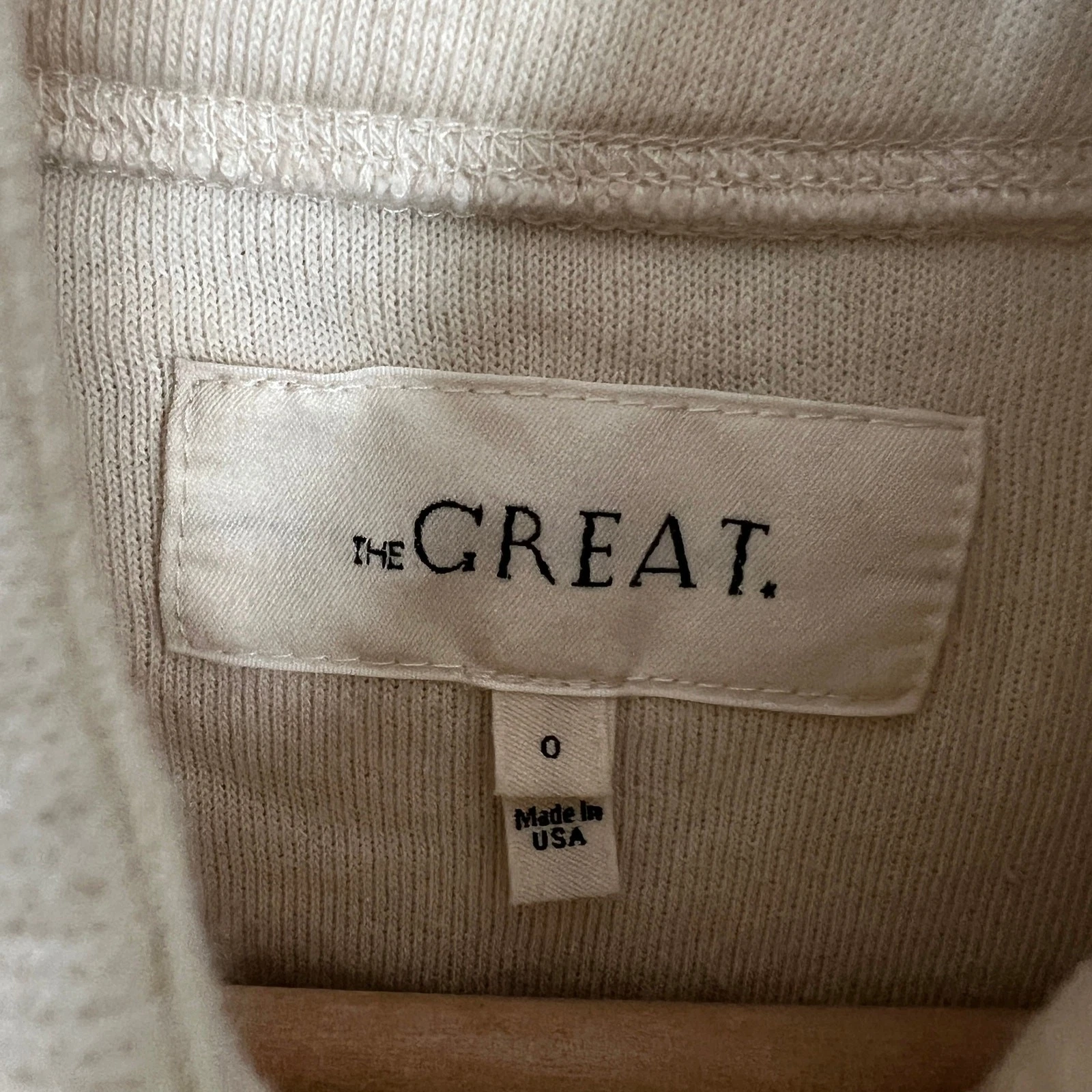 OFF WHITE Il Grande. Felpa The Slouch panna tecnica mista pullover mezza zip taglia 0 XS