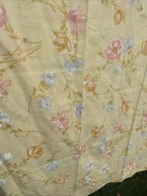 Vintage Retro Flachbettlaken Blumen Baumwollmix Dan River Dantrel USA 240x200cm (B10