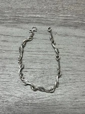 Vine Link Bracelet sterling silver link bracelet Jeep Collins Vtg Rare 7.75” 11G