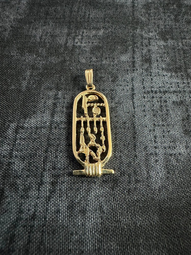 14k Yellow Gold Egyptian Hieroglyphic Pendant 3g