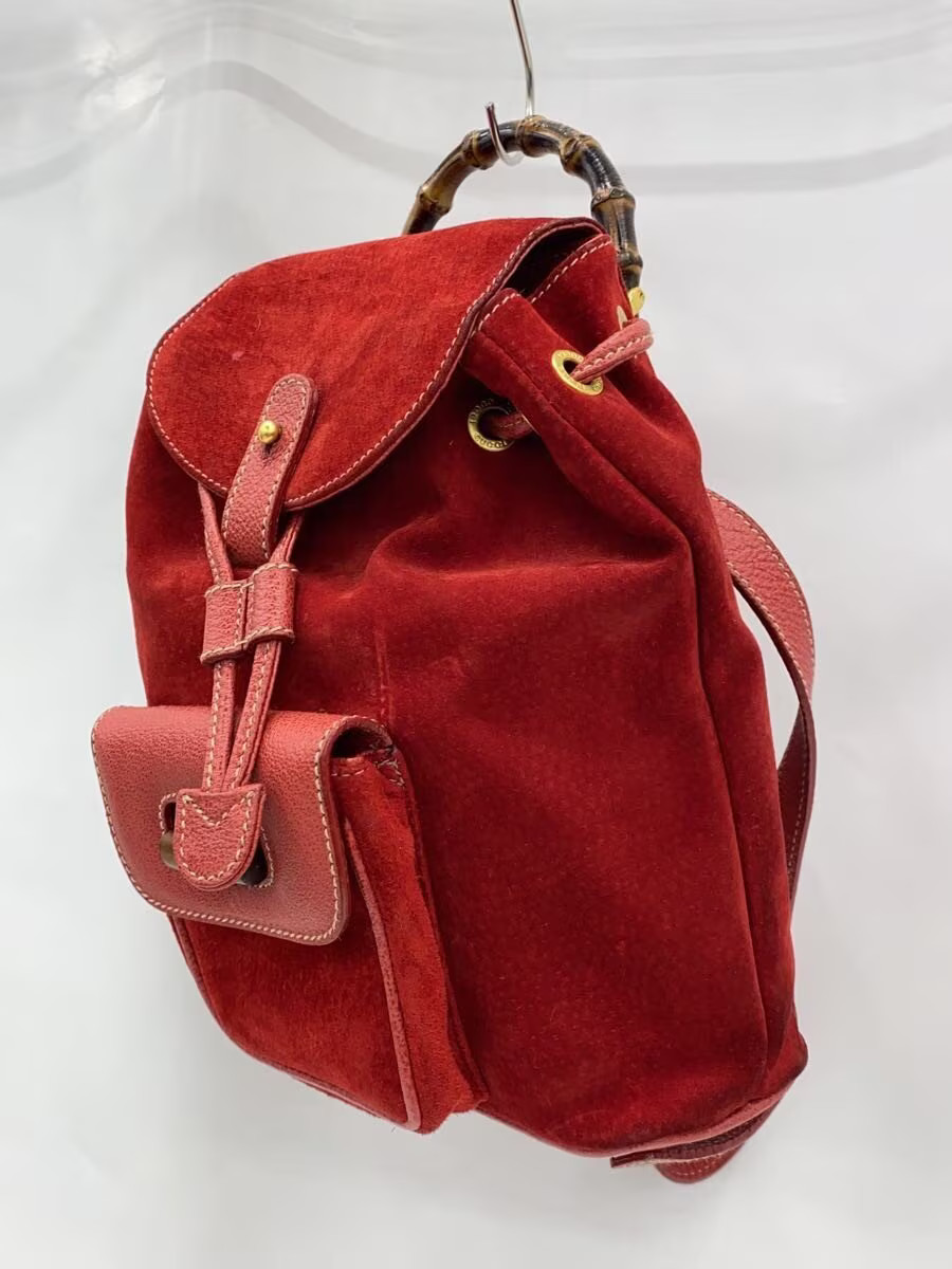 GUCCI Backpack Suede RED Solid - image 2
