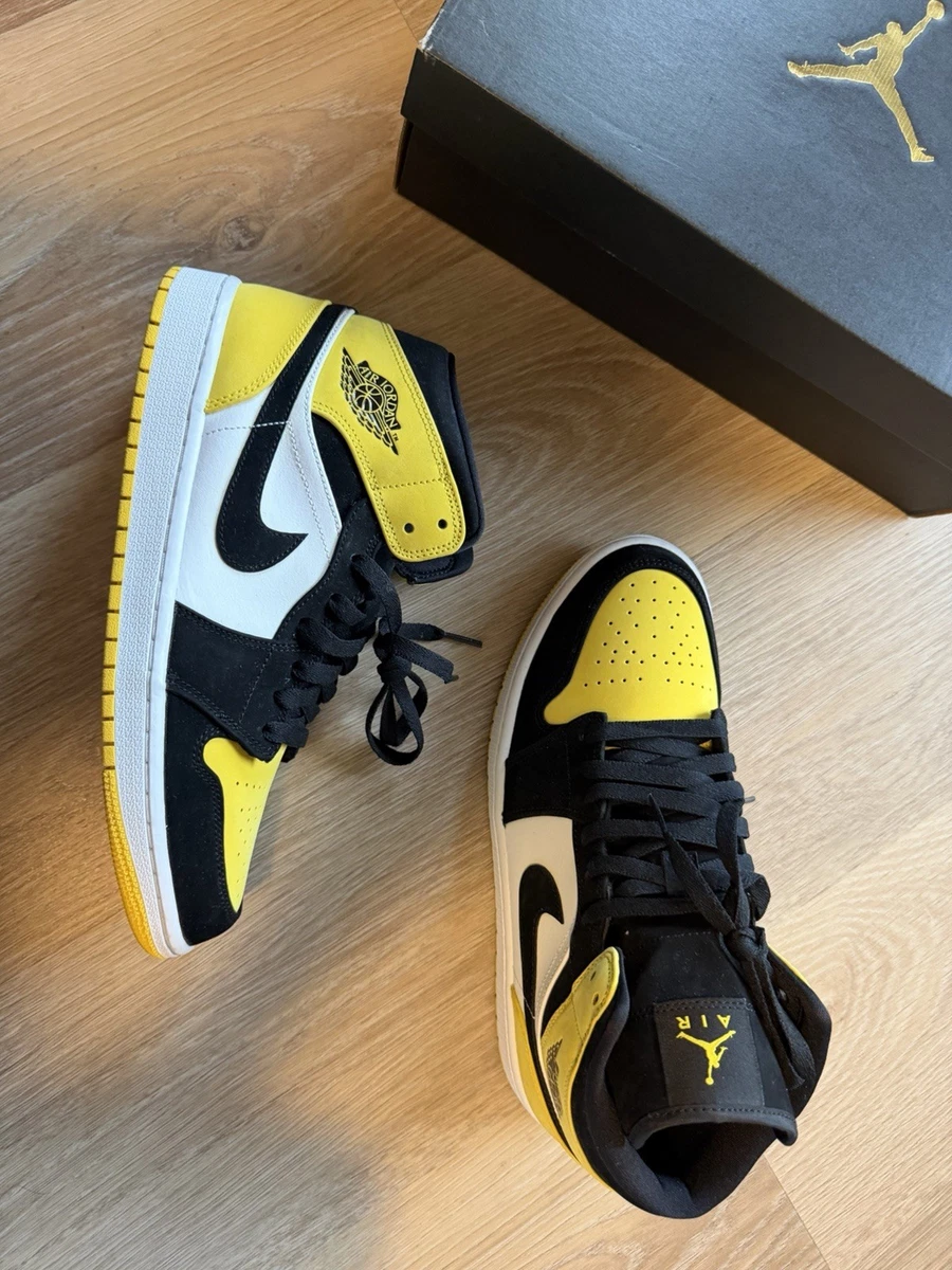 AIR JORDAN 1 MID SE ブラック/イエロー UK9 エア ジョーダン 1 ナイキ エアジョーダン ミッド NIKE AIR JORDAN MID