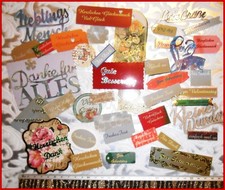 Stanzteile  Glückwünsche Tags Toppers Bastelmaterial Kärtchen mit 40 Stück