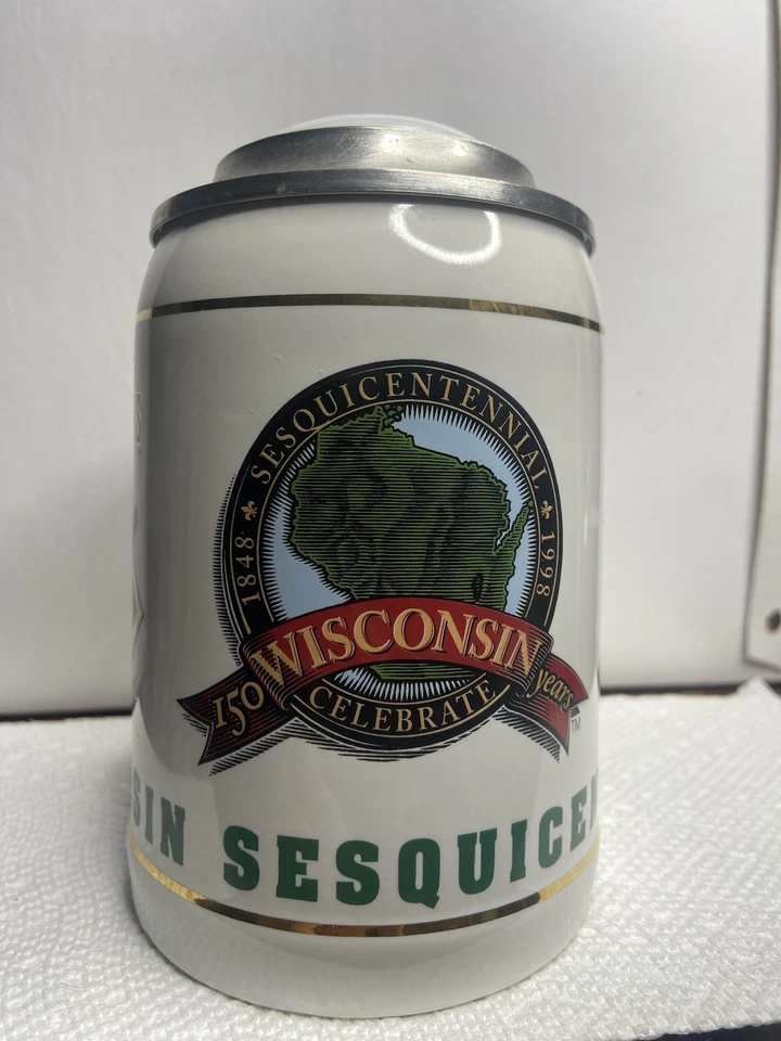 Taza Milwaukee Brewers MB Cross Bats años 90 logotipo cerveza Stien Wisconsin 150º certificado de autenticidad Foto 2 de 4