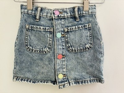 Old Navy Toddler Girls Rainbow Snap Button Adjustable Waist Denim Skirt Blue 4T