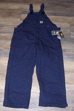 Carhartt FR Duck Bib Overall Quilt Lined 36x32 New with tags NAVY blue CAT4