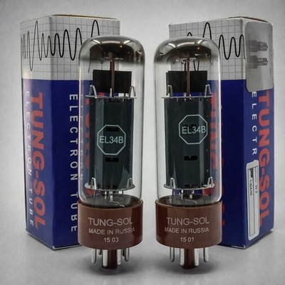 NEW CURRENT MATCHED PAIR TUNG SOL/EL34B/REISSUE/MAXI TEST 