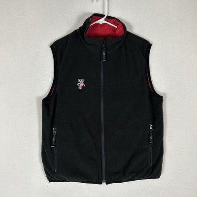 Wisconsin Badgers Reversible Vest Fleece Men's Small Black Red College UWM Bucky