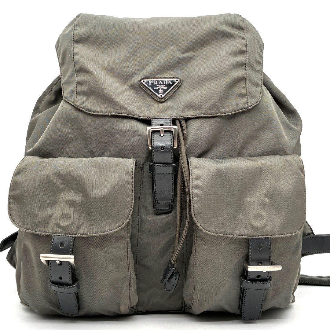 Mark Cross PRADA Backpack Triangular Logo White T… - image 2