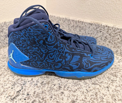 Nike Jordan Super Fly 4 JCRD Mens Sz 11, Blue Print Basketball Shoes 812870-403
