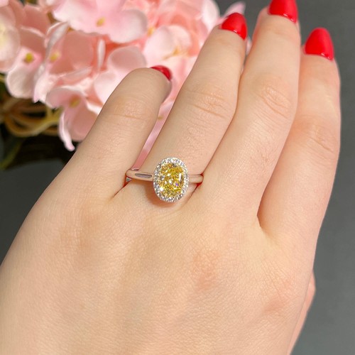 Natural Fancy Yellow Diamond Ring 1.71 Ct Oval Cut VVS2 GIA Certified 18K Gold - Bild 7 von 9