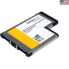 2 Port Flush Mount ExpressCard 54mm SuperSpeed 5Gbps USB 3.0 Card Adapter wit...