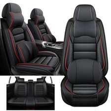 Deluxe Full Set Seat Covers for Toyota Camry 2015-2026, Black-Red