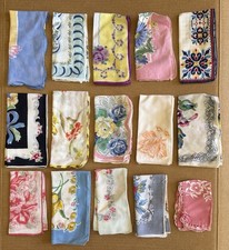 Vintage Handkerchiefs Hankies Florals Lot Of 15 Flaws