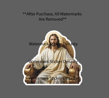 Jesus Sticker Waterproof Decal Golden Throne King Lord Bible God Gift NEW