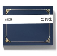 25 Pack Navy Blue Certificate Holders, Diploma Holders, Document Covers with ...