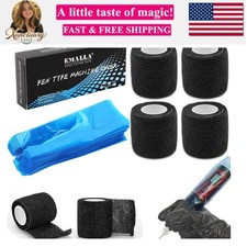 200pcs Machine Covers and 4pcs Grip Tape, Tattoo Pen Covers Grip Cover Barrie...