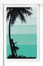 Single Vintage ID People, Women, "Hula Girl" Playing Card WS 8-32 C