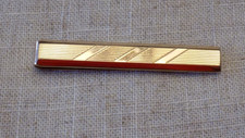 Vintage SWANK 12K Gold GF 1/20 Gold Filled Tie Clip Signed W/ Detailed Design