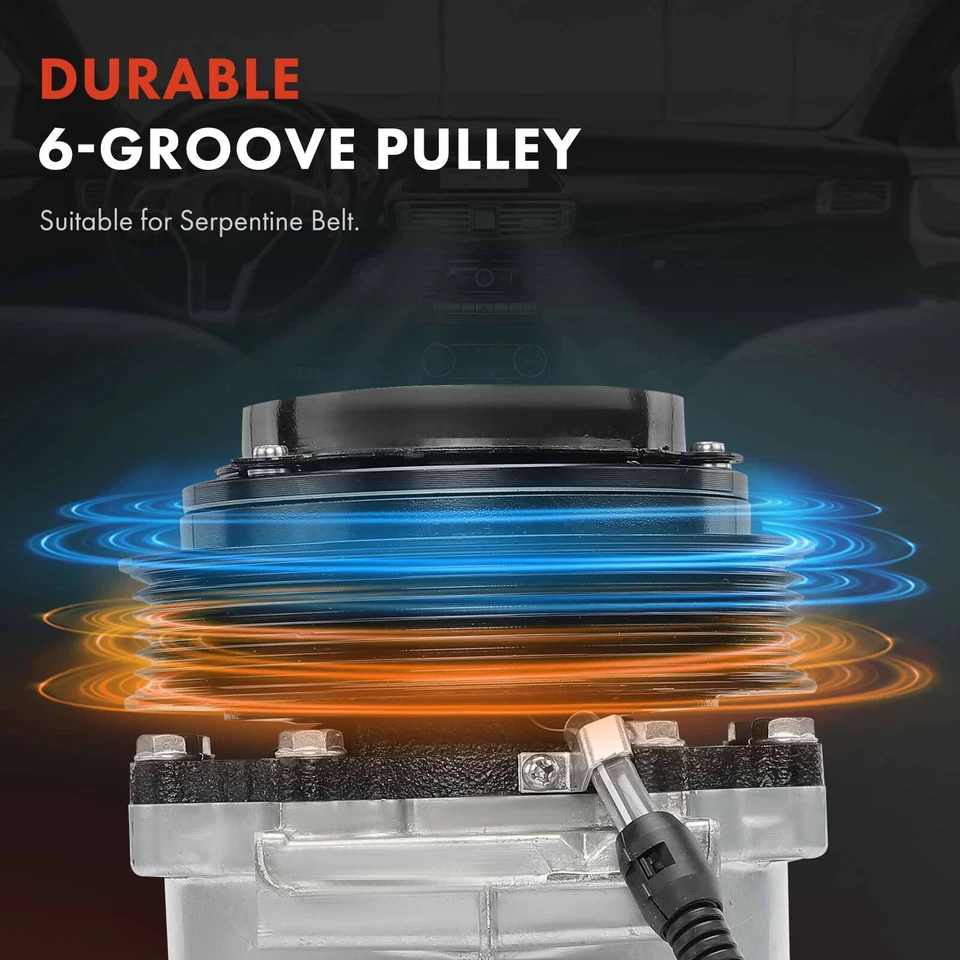 Компрессор кондиционера с 6 канавками для Kenworth T660 2009-2010 Peterbilt 387 2006 2008 - Изображение 3 из 4