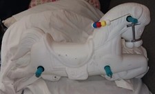 Vintage Molded Hollow White Plastic Project Or Replacement Horse Beaded Strap