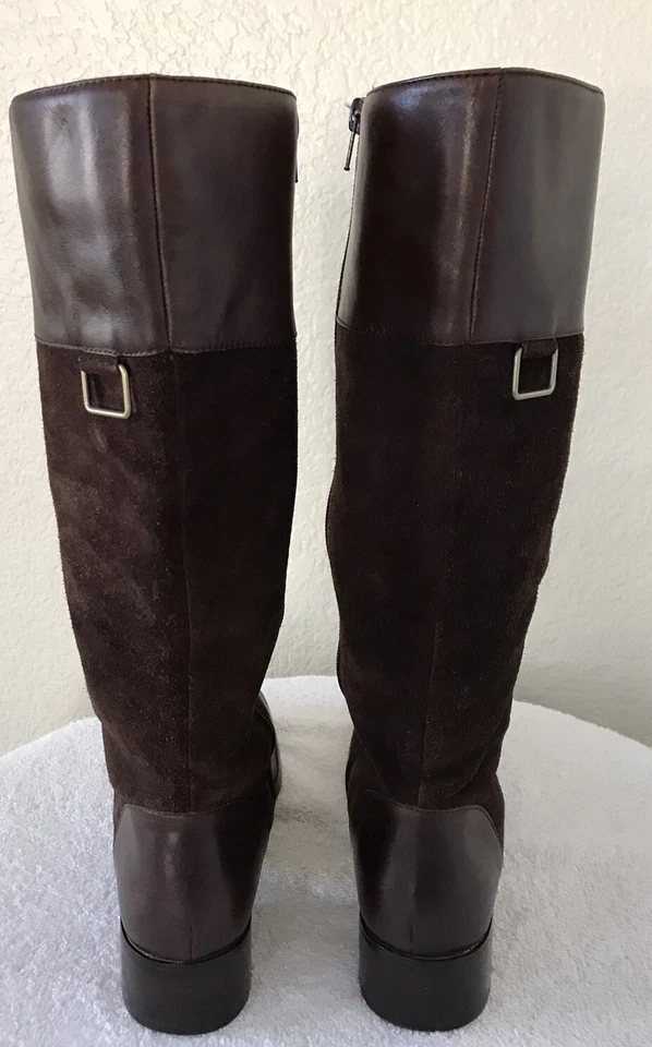 Coldwater Creek Women’s Brown Leather And Suede Knee-high Boots Sz 10M Side Zip - Image 4 of 4