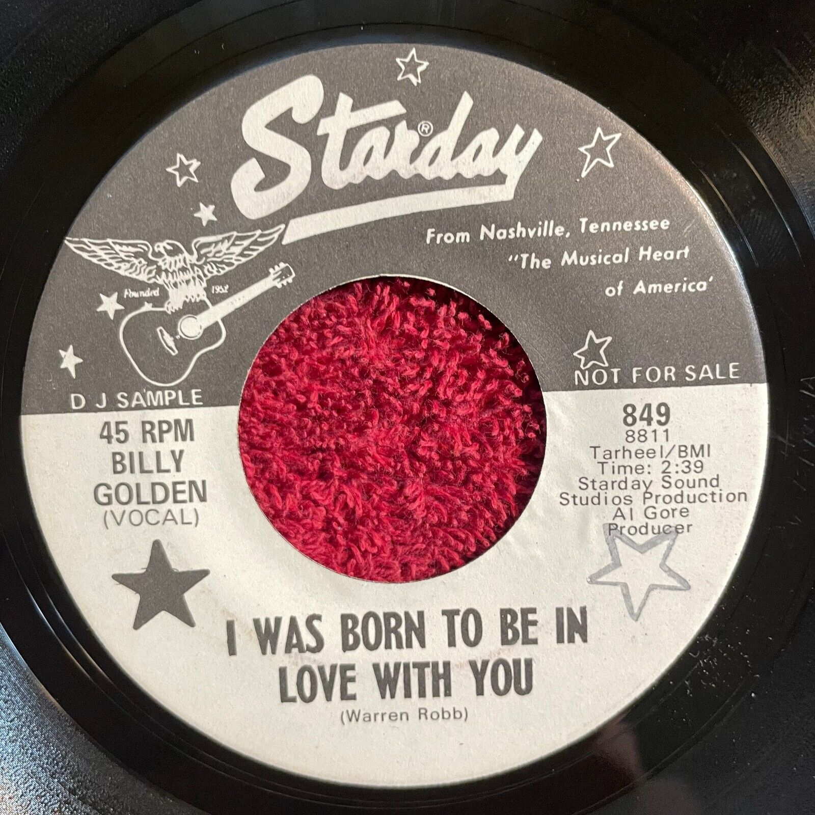 BILLY GOLDEN Starday 849 PROMO 45rpm (Country, 1968)