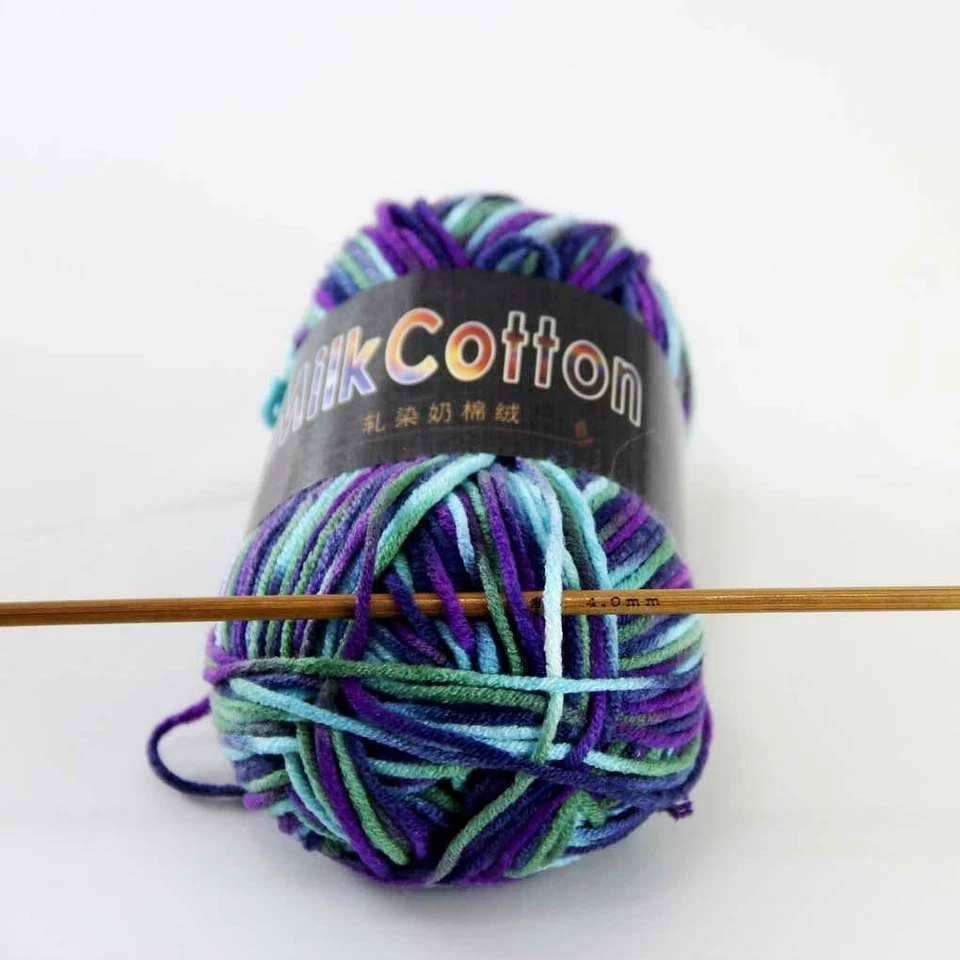 AIPYARN 2Ballsx50gr Cotton DK Baby Crochet Yarn Hand-dyed Wool Socks Knitting 22 - Image 4 of 4
