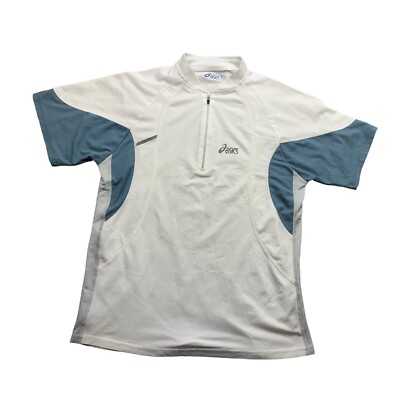 ladies vintage asics shirt / sports shirt t shirt with zip SM3