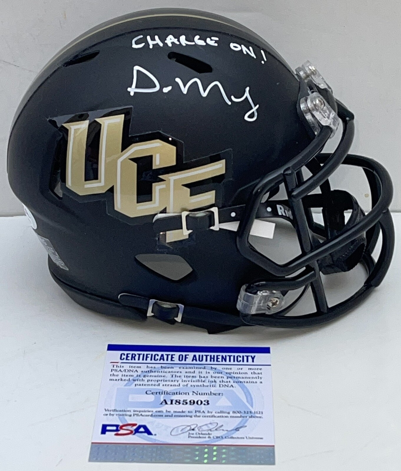 Gus Malzahn Autographed Signed UCF Knights Mini Helmet Charge On PSA/DNA 